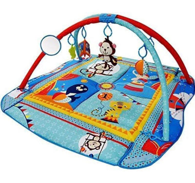 Large 110cm Blue 4 in 1 Light Musical Baby Playmat Activity Play Gym Mat