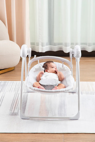 Grey Animal Print Baby Swing