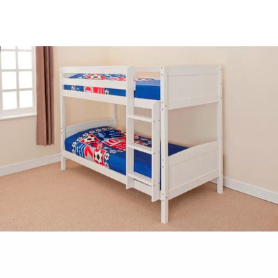 Space Efficient Design Solid Wood Kids Modern Style Bunk Bed - White