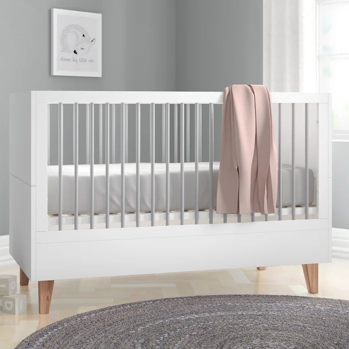 Deluxe Baby Cot Bed by Hashtag Home - White