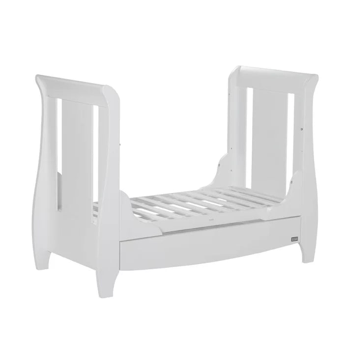 Modern Classic Sleigh Design Katie Space Saver Cot Bed 3-Piece Nursery Furniture Set White