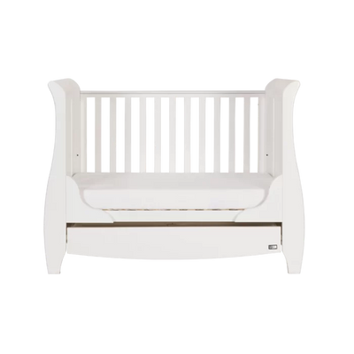 Modern Classic Sleigh Design Katie Space Saver Cot Bed 3-Piece Nursery Furniture Set White