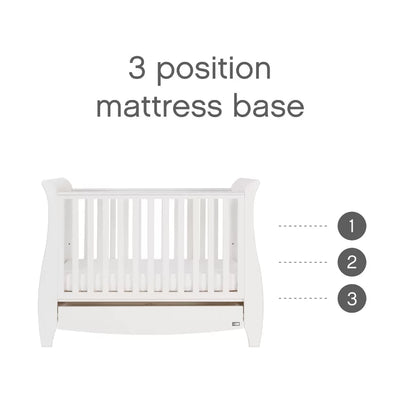 Modern Classic Sleigh Design Katie Space Saving Cot Bed - White