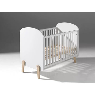 Eye Catcher Solid Pinewood Stylish Baby Cot - White