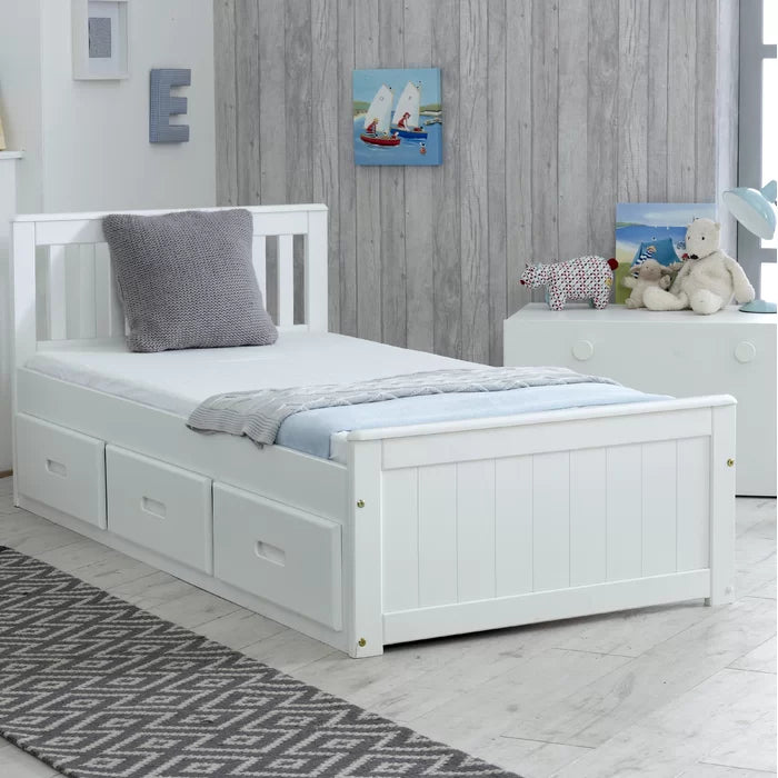 Just For Kids Single (3') 3 Drawer Mate's & Captain's Bed - White