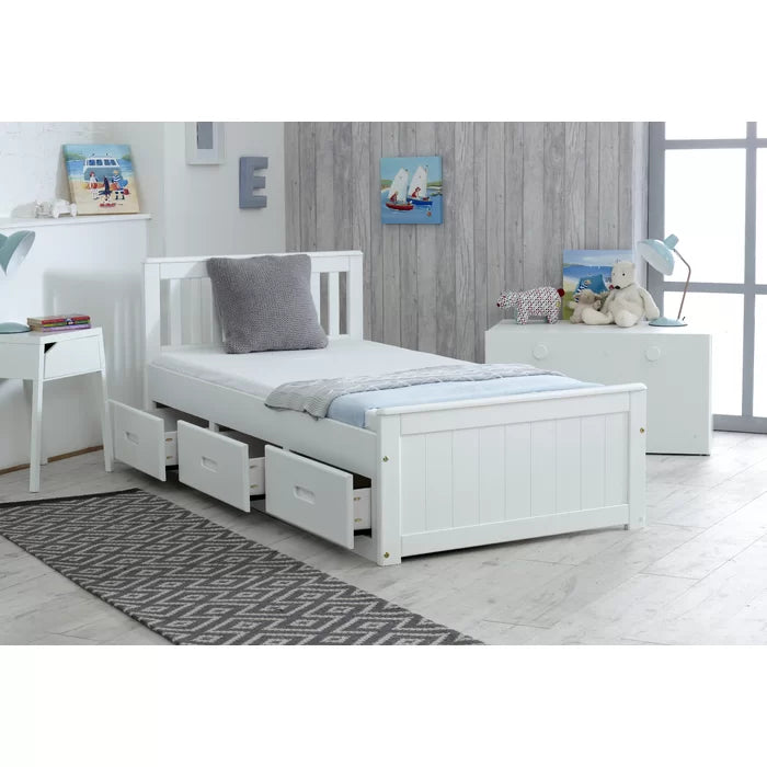 Just For Kids Single (3') 3 Drawer Mate's & Captain's Bed - White