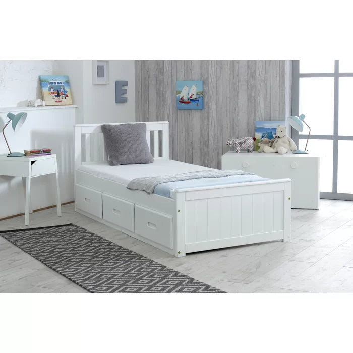 Just For Kids Single (3') 3 Drawer Mate's & Captain's Bed - White