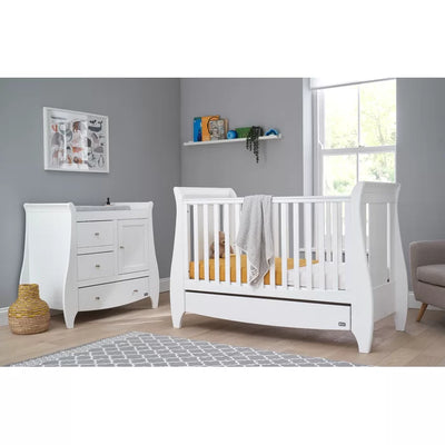 Stylish Classic Design Lucas Cot Bed 2-Piece Nursery Furniture Set, White