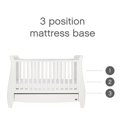 Gives a Modern Feel Stylish Choice Lucas Cot Bed 3-Piece Nursery Furniture Set, White