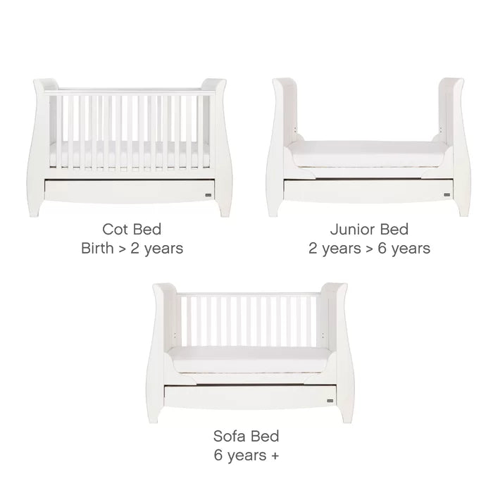 Gives a Modern Feel Stylish Choice Lucas Cot Bed 3-Piece Nursery Furniture Set, White