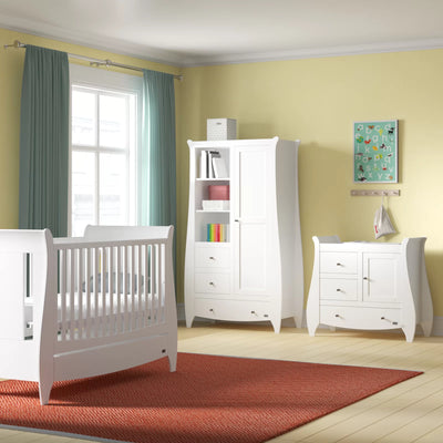 Gives a Modern Feel Stylish Choice Lucas Cot Bed 3-Piece Nursery Furniture Set, White