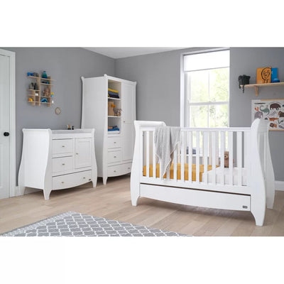 Gives a Modern Feel Stylish Choice Lucas Cot Bed 3-Piece Nursery Furniture Set, White