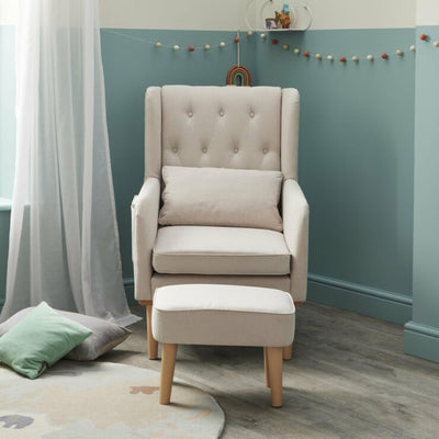 Mothers Nursing Chair with Footstool – Cream