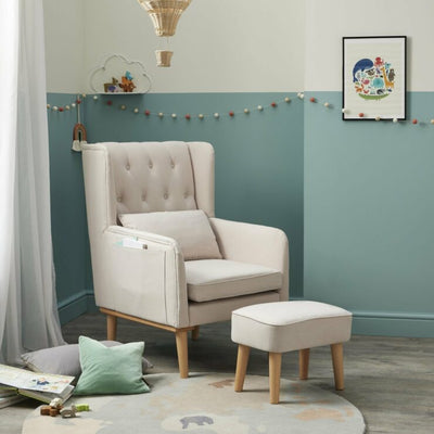 Mothers Nursing Chair with Footstool – Cream