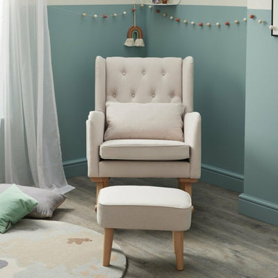 Mothers Nursing Chair with Footstool – Cream