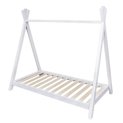 Teepee Toddler Bed White - with KF Mattress/Spring Mattress