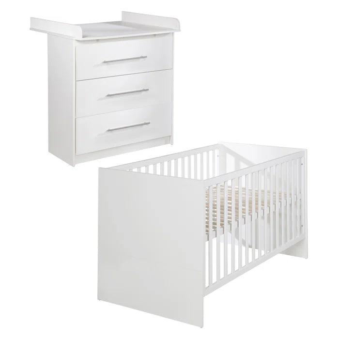 Baby Convertible 2 -Piece Nursery Furniture Set - White