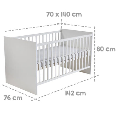 Baby Convertible 3 -Piece Nursery Furniture Set - White