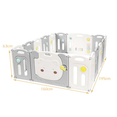 Play Time Kids Marymount 63mm H 16 Panel Plastic With Door - White