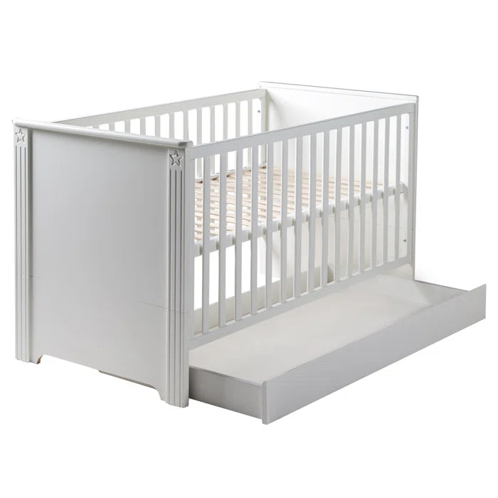 Deluxe Convertible 2 -Piece Modern Style Nursery Furniture Set - White