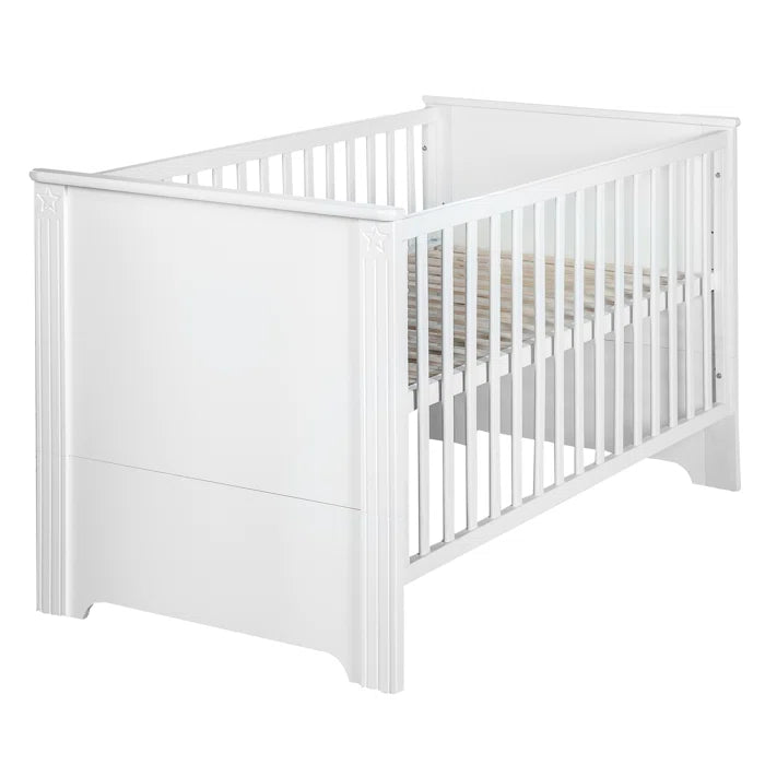 Deluxe Convertible 2 -Piece Modern Style Nursery Furniture Set - White