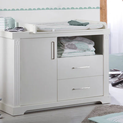 Deluxe Convertible 2 -Piece Modern Style Nursery Furniture Set - White