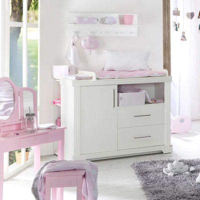 Deluxe Convertible 2 -Piece Modern Style Nursery Furniture Set - White