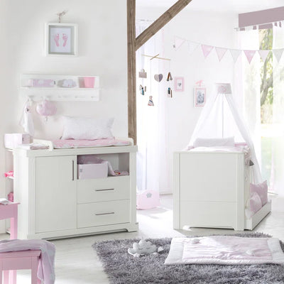 Deluxe Convertible 3 -Piece Maxi Nursery Furniture Set by roba - White