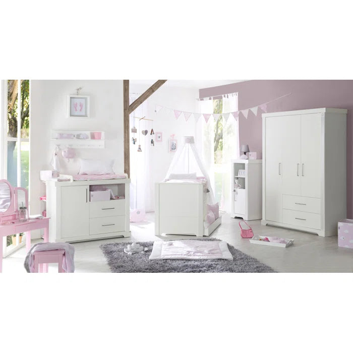 Deluxe Convertible 3 -Piece Maxi Nursery Furniture Set by roba - White