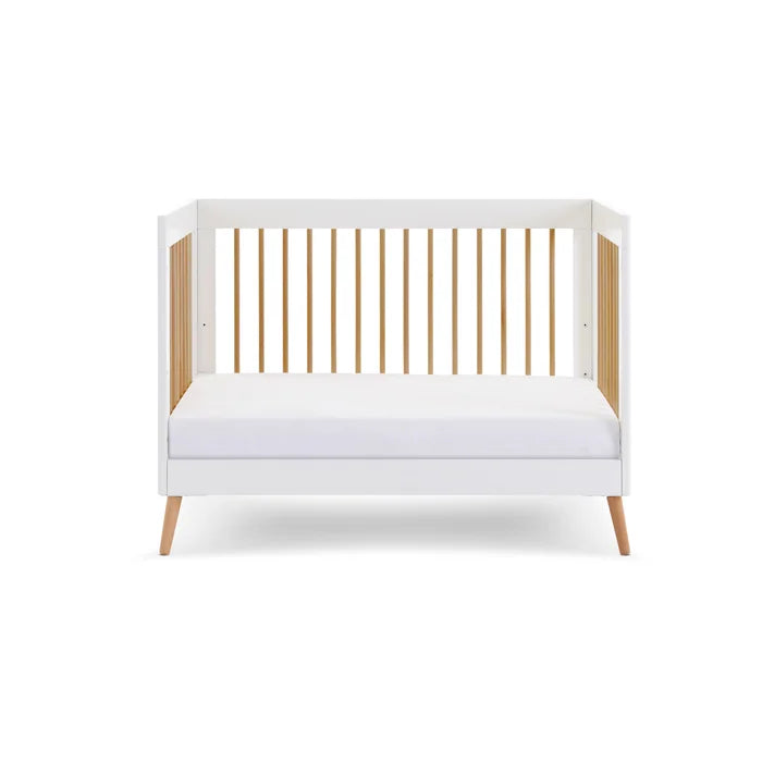 Stylish Contemporary Baby Mini Cot Bed - White