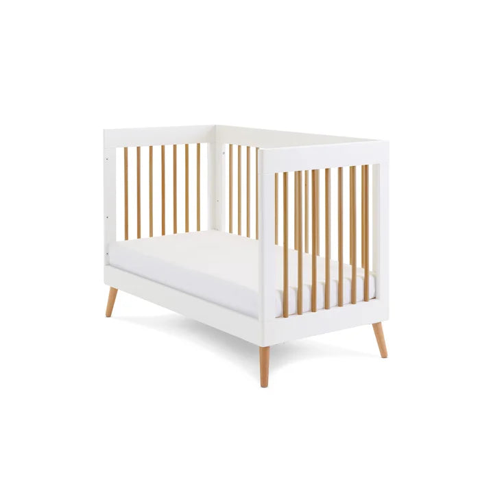 Stylish Contemporary Baby Mini Cot Bed - White