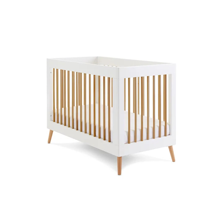 Stylish Contemporary Baby Mini Cot Bed - White