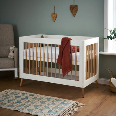 Stylish Contemporary Baby Mini Cot Bed - White