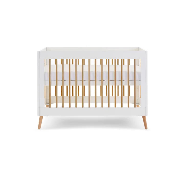 Stylish Contemporary Baby Mini Cot Bed - White