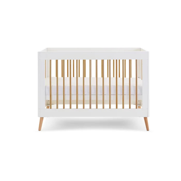 Stylish Contemporary Baby Mini Cot Bed - White