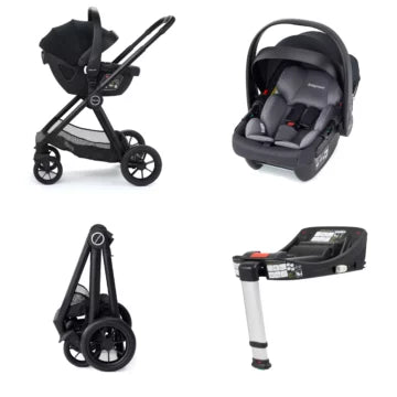 Kids Travel Stroller System 13 Piece Black, Silver or Chrome