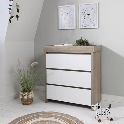 Baby 3 Drawer Change Table - Modena White/Oak