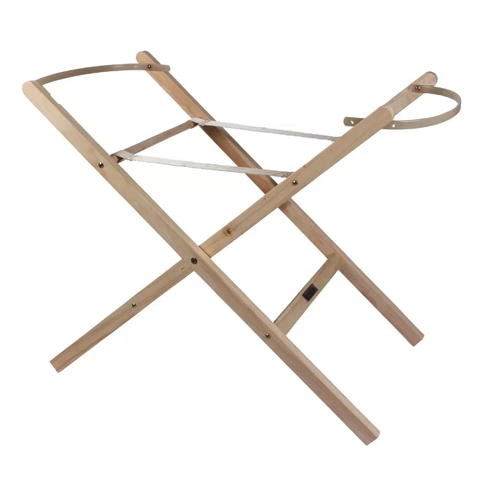 Wooden Folding Moses Basket Stand by Claire De Lune- Natural, Grey