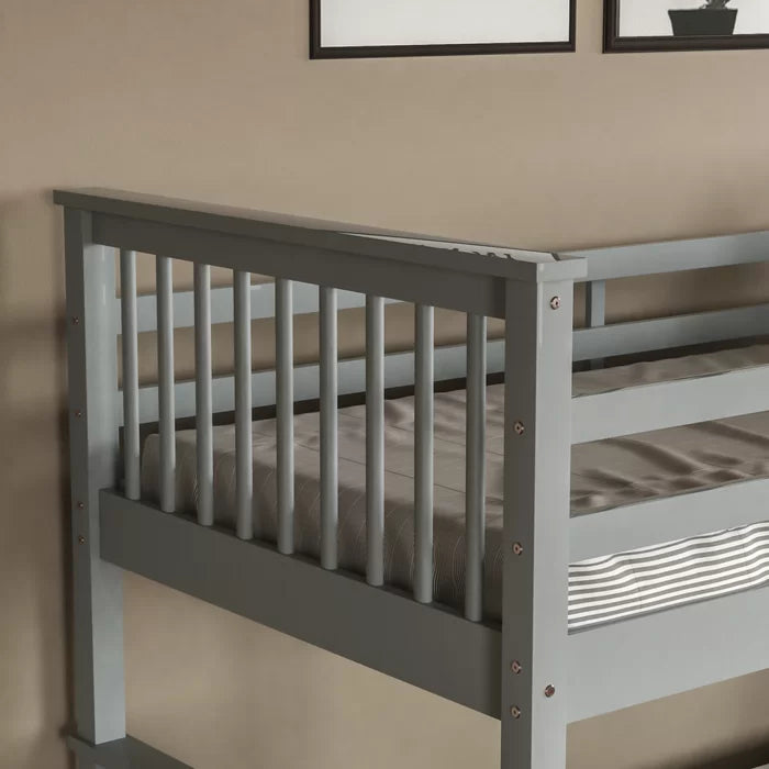 Sleek and Sturdy Kids Single (3') Bunk Bed by Latitude Run - Grey