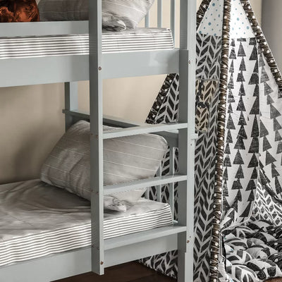 Sleek and Sturdy Kids Single (3') Bunk Bed by Latitude Run - Grey