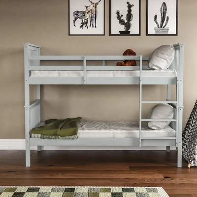 Sleek and Sturdy Kids Single (3') Bunk Bed by Latitude Run - Grey