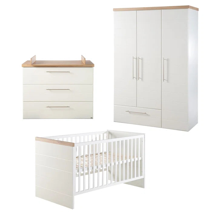 Deluxe Convertible 3 -Piece Nele Nursery Furniture Set