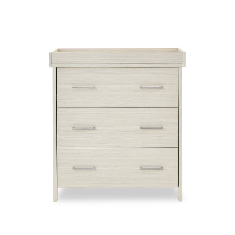 Stylish Changing Unit and 3 Storage Drawers (Oatmeal)