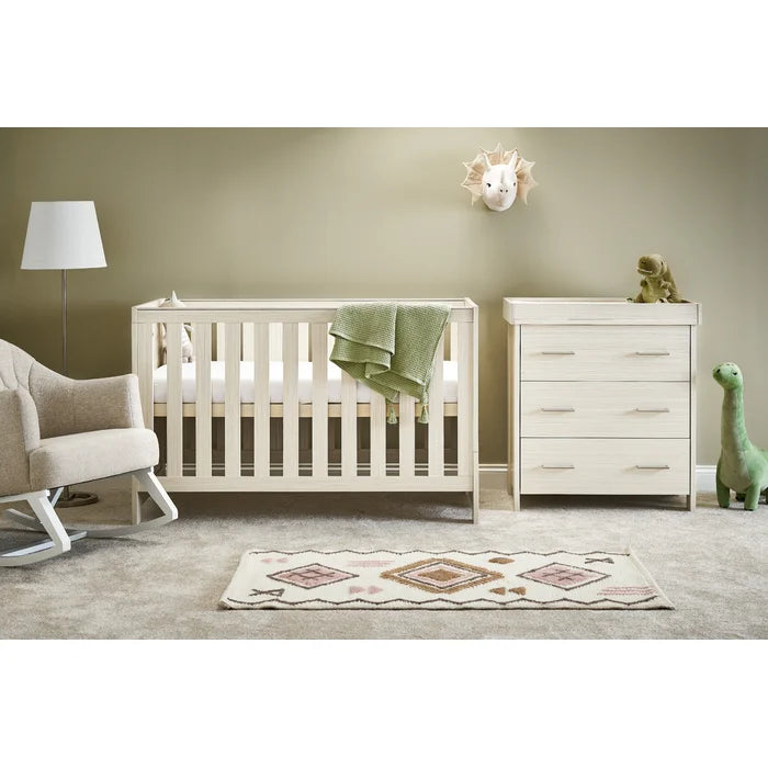 Modern Cot Bed 2-Piece Contemporary Design Nursery Furniture Set