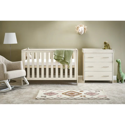 Modern Cot Bed 2-Piece Contemporary Design Nursery Furniture Set