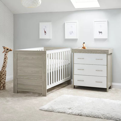 Modern Cot Bed 2-Piece Contemporary Design Nursery Furniture Set