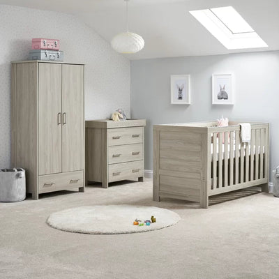 Contemporary Design Baby Nursery Nika Cot Bed 3-Piece Nursery Furniture Set