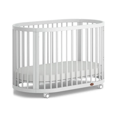 Contemporary Oasis Modern Style Oval Cot -  Beech, Barley White