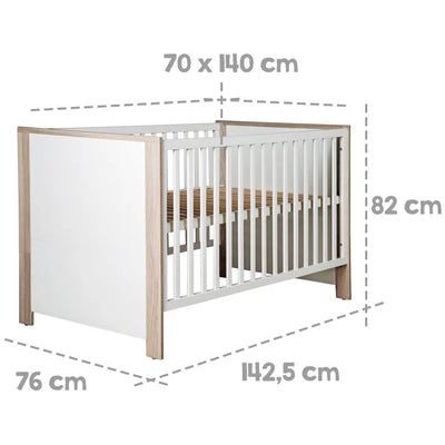 Deluxe 3 Piece Cot Set by roba - White