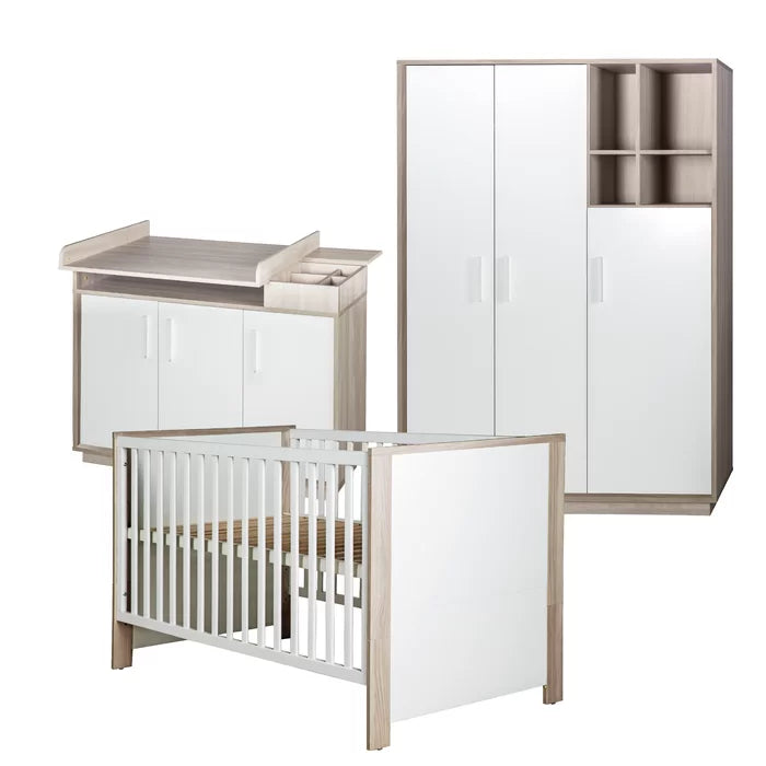 Deluxe 3 Piece Cot Set by roba - White